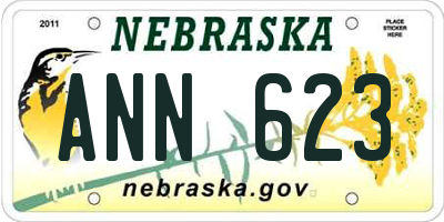 NE license plate ANN623