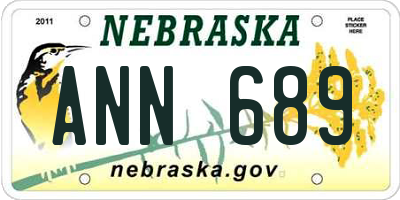 NE license plate ANN689