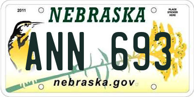 NE license plate ANN693