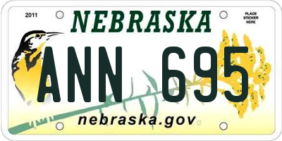 NE license plate ANN695