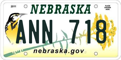 NE license plate ANN718