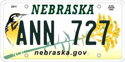 NE license plate ANN727