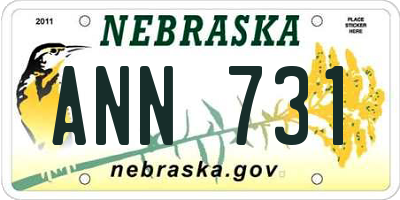 NE license plate ANN731