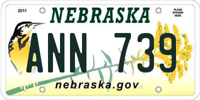 NE license plate ANN739