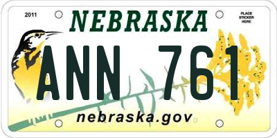 NE license plate ANN761
