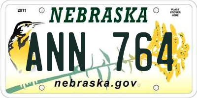NE license plate ANN764