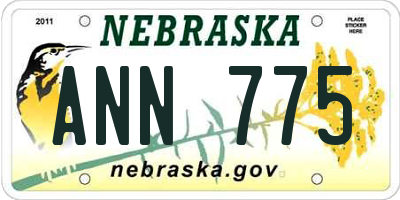 NE license plate ANN775