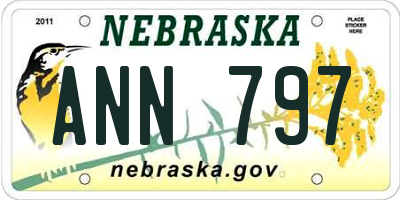 NE license plate ANN797