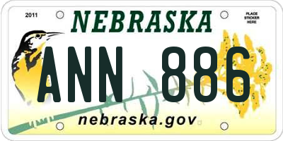 NE license plate ANN886