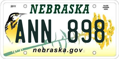 NE license plate ANN898