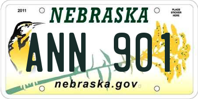 NE license plate ANN901