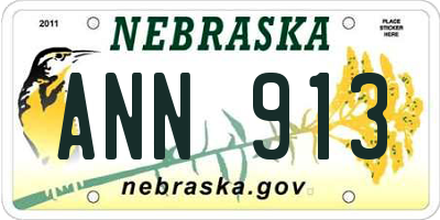 NE license plate ANN913