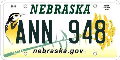 NE license plate ANN948