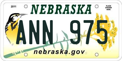 NE license plate ANN975