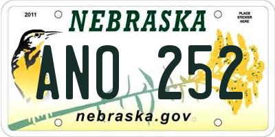 NE license plate ANO252