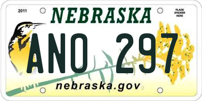NE license plate ANO297