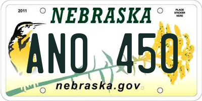 NE license plate ANO450