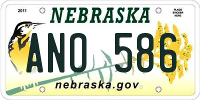 NE license plate ANO586