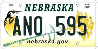 NE license plate ANO595