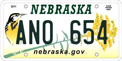 NE license plate ANO654