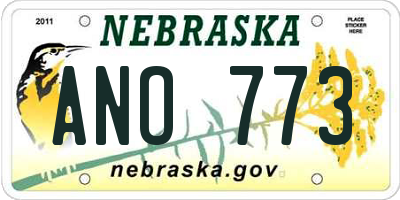 NE license plate ANO773