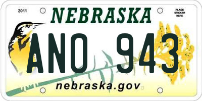 NE license plate ANO943