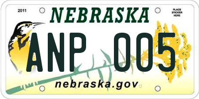 NE license plate ANP005