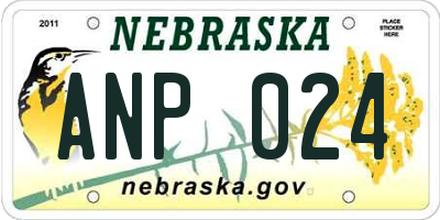 NE license plate ANP024