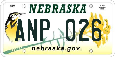 NE license plate ANP026
