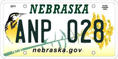 NE license plate ANP028