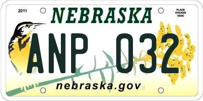 NE license plate ANP032