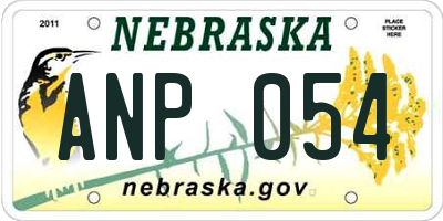 NE license plate ANP054
