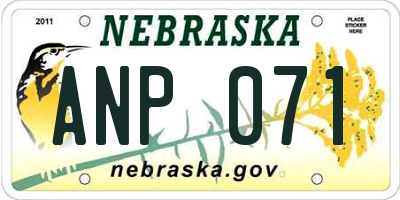 NE license plate ANP071