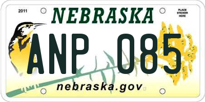NE license plate ANP085