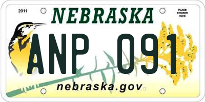 NE license plate ANP091