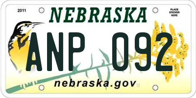 NE license plate ANP092
