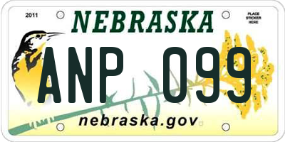 NE license plate ANP099