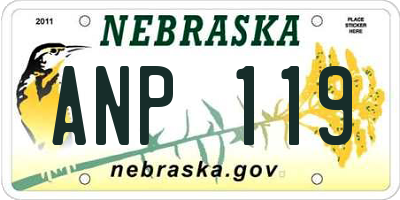 NE license plate ANP119