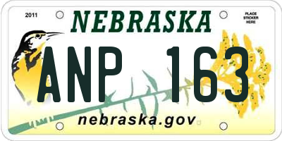 NE license plate ANP163