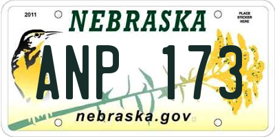 NE license plate ANP173