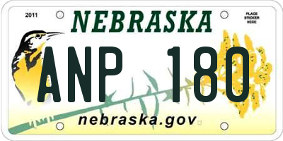 NE license plate ANP180