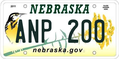 NE license plate ANP200