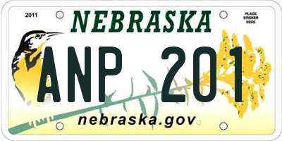 NE license plate ANP201