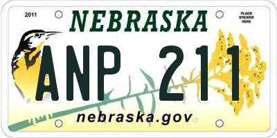 NE license plate ANP211