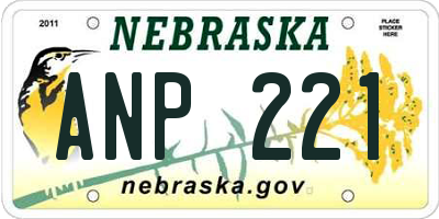 NE license plate ANP221