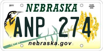 NE license plate ANP274