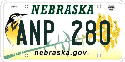 NE license plate ANP280