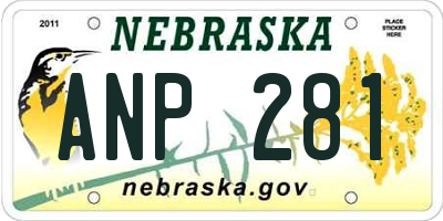 NE license plate ANP281