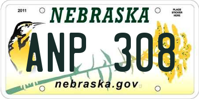 NE license plate ANP308