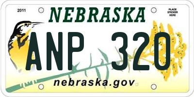 NE license plate ANP320